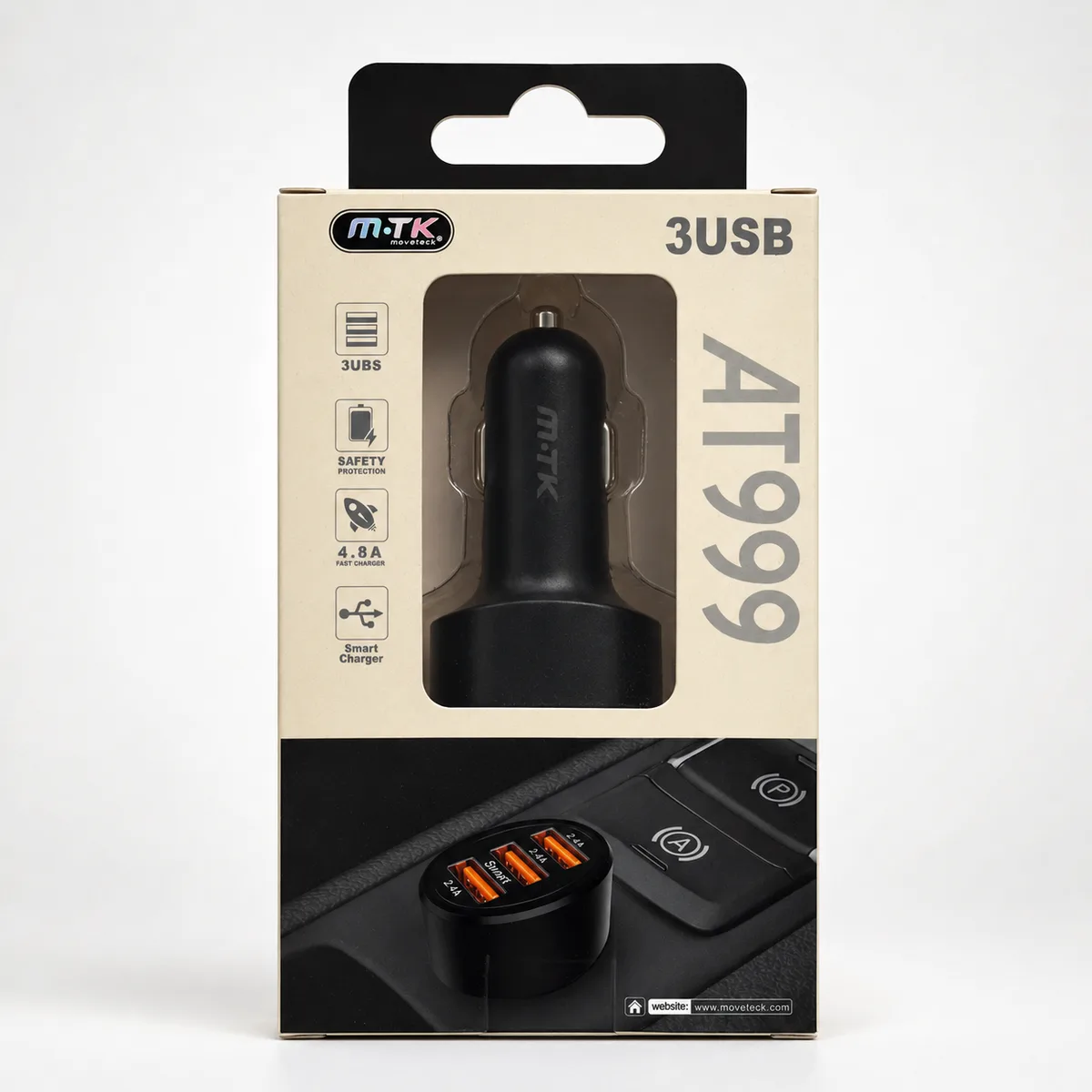 CARGADOR DE COCHE CON 3USB